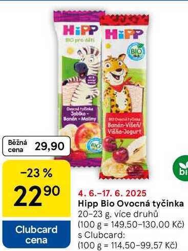 Hipp Bio Ovocná tyčinka, 20-23 g, více druhů 
