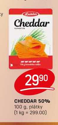 CHEDDAR 50% 100 g. plátky 
