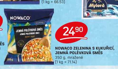 NOWACO ZELENINA S KUKUŘICÍ, JEMNÁ POLÉVKOVÁ SMĚS 350 g, mražené
