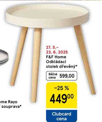 F&F Home Odkládací stolek dřevěný