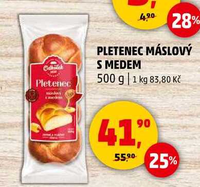 PLETENEC MÁSLOVÝ S MEDEM, 500 g 