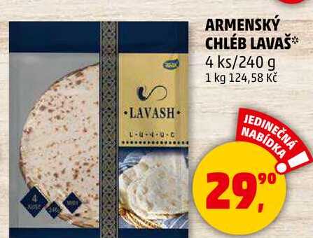 ARMENSKÝ CHLÉB LAVAŠ, 4 ks/240 g 