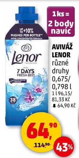 AVIVÁŽ LENOR různé druhy, 0,675/ 0,798 l