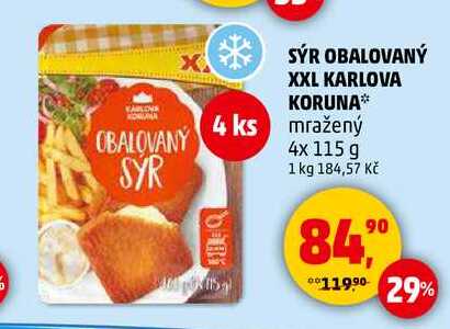 SÝR OBALOVANÝ XXL KARLOVA KORUNA, 4x 115 g
