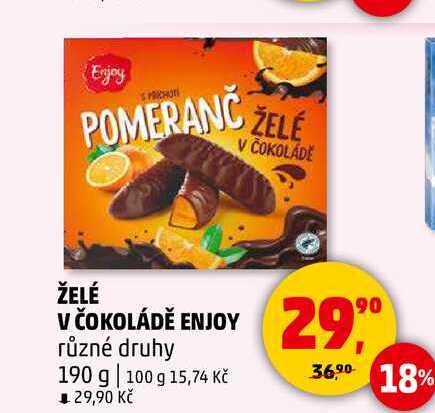 ŽELÉ V ČOKOLÁDĚ ENJOY různé druhy, 190 g  