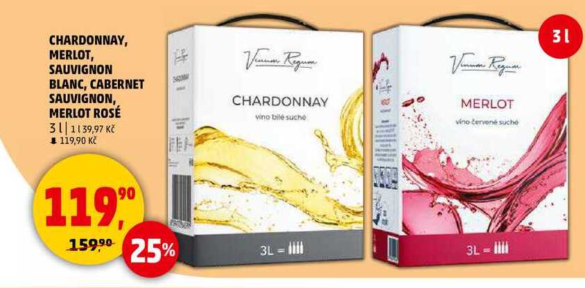 CHARDONNAY, MERLOT, SAUVIGNON BLANC, 3 l 