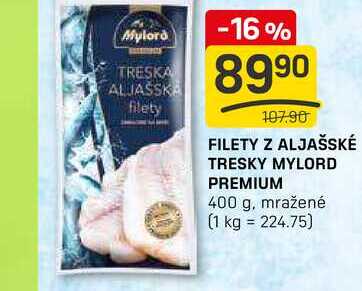 FILETY Z ALJAŠSKÉ TRESKY MYLORD PREMIUM 400 g, mražené 