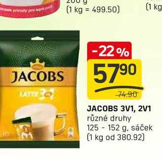 JACOBS 3V1, 2V1 různé druhy 125- 152 g, sáček
