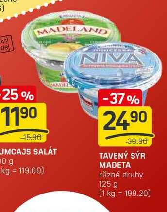 TAVENÝ SÝR MADETA různé druhy 125 g