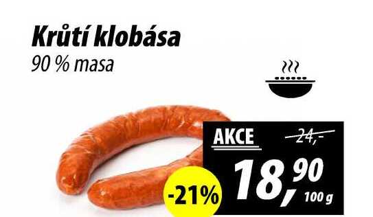 Krůtí klobása masa, 100 g 