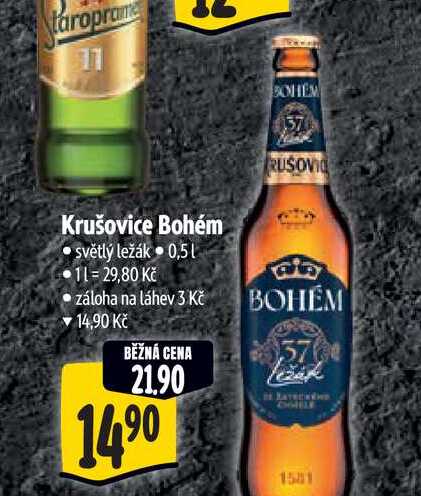   Krušovice Bohém světlý ležák 0,5 l