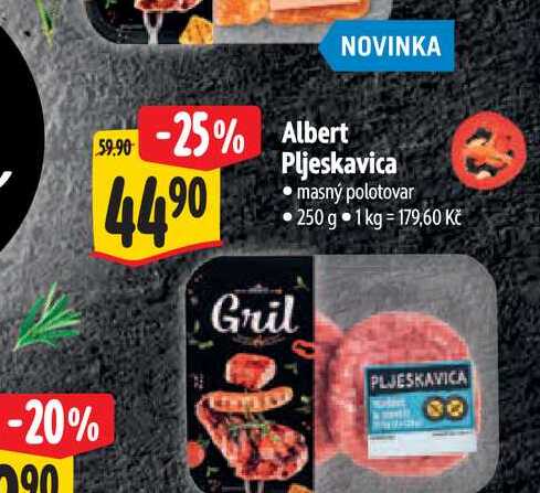  Albert Pljeskavica  masný polotovar 250 g 
