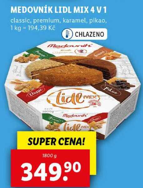 MEDOVNÍK LIDL MIX 4 V 1, 1800 g