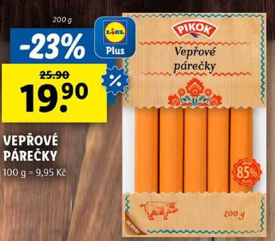 VEPŘOVÉ PÁREČKY, 200 g