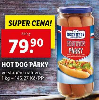 HOT DOG PÁRKY, 550 g
