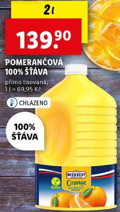 POMERANČOVÁ 100% ŠŤÁVA, 2 l