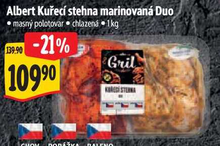 Albert Kuřecí stehna marinovaná Duo, 1 kg
