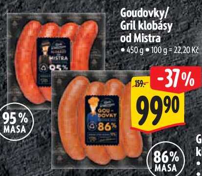 Goudovky/Gril klobásy od Mistra, 450 g 
