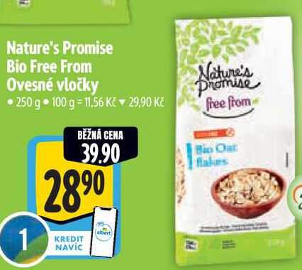 Nature's Promise Bio Free From Ovesné vločky, 250 g