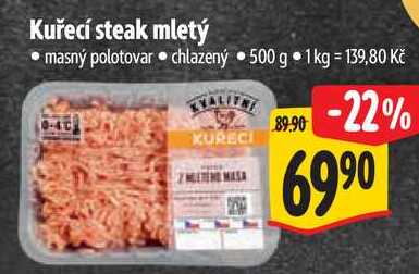 Kuřecí steak mletý, 500 g