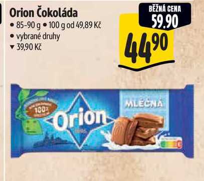 Orion Čokoláda, 85-90 g 