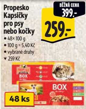 Propesko Kapsičky pro psy nebo kočky, 48x 100 g 
