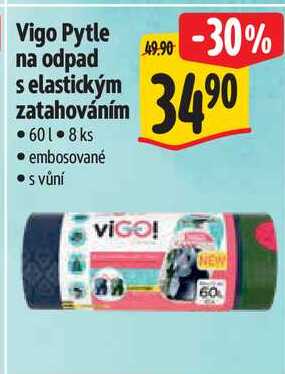 Vigo Pytle na odpad s elastickým zatahováním 60 l, 8 ks