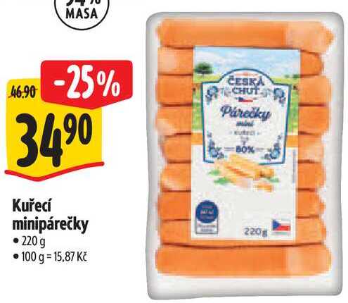 Kuřecí minipárečky, 220 g