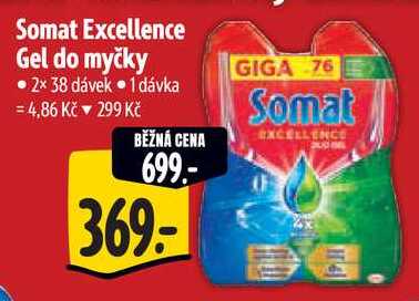 Somat Excellence Gel do myčky, 2x 38 dávek