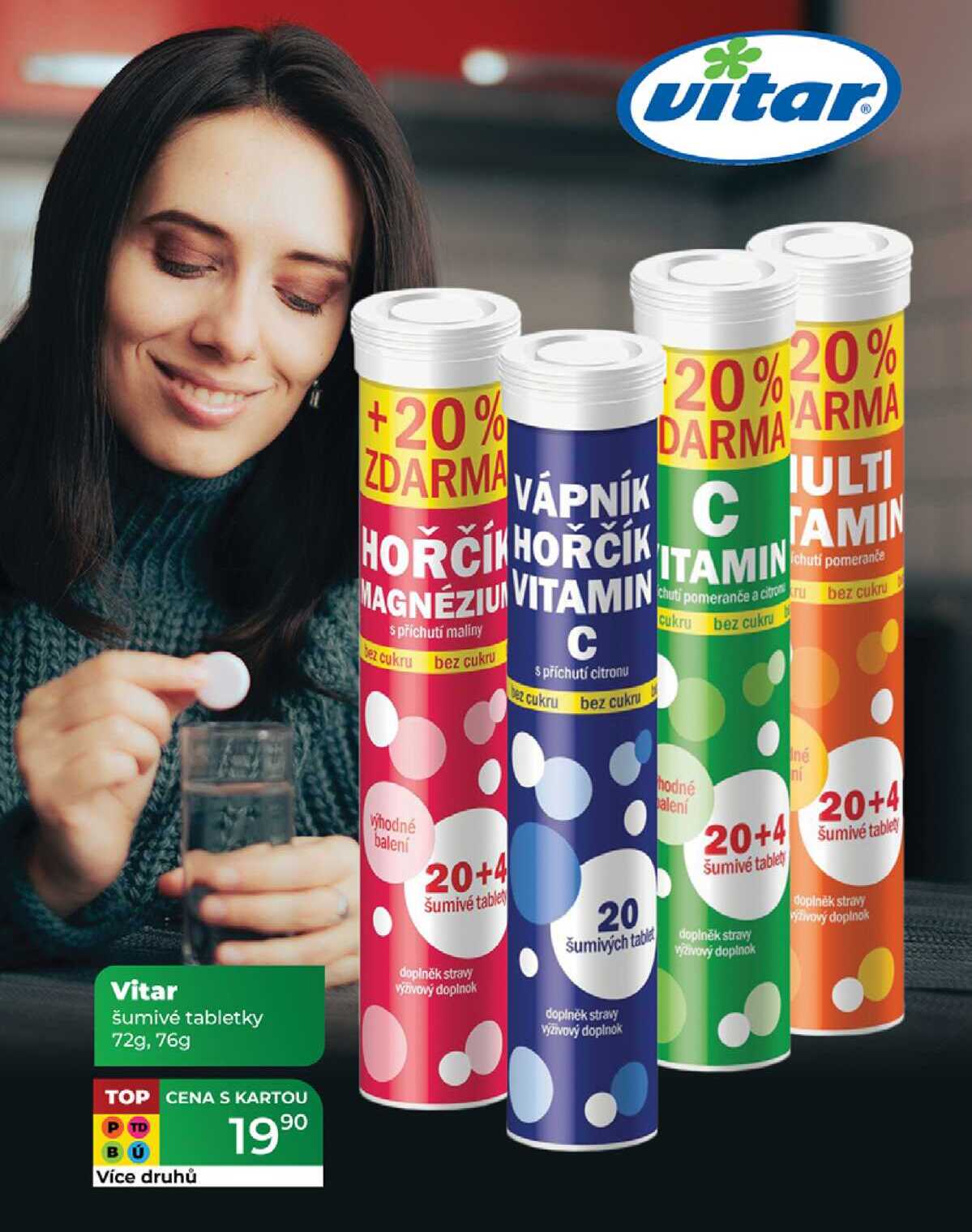Vitar šumivé tabletky 72g, 76g