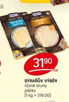 SÝRAŘŮV VÝBĚR různé druhy plátky