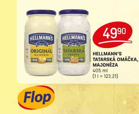 HELLMANN'S TATARSKÁ OMÁČKA, MAJONÉZA 405 ml