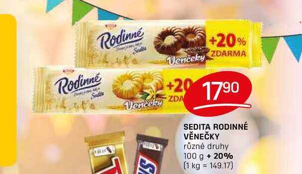 SEDITA RODINNÉ VĚNEČKY různé druhy 100g