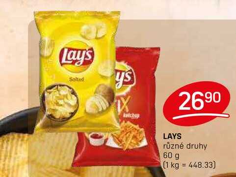 LAYS různé druhy 60 g