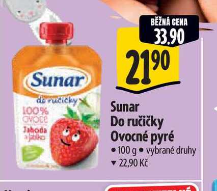  Sunar Do ručičky Ovocné pyré 100 g  