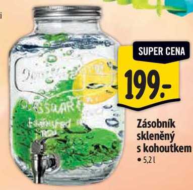 Zásobník skleněný s kohoutkem