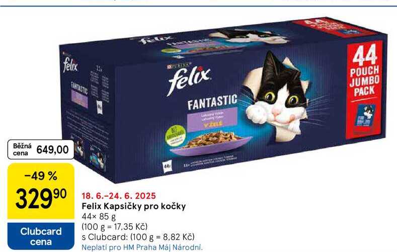 Felix Kapsičky pro kočky, 44× 85 g 