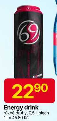 69 Energy drink různé druhy, 0,5 I, plech 