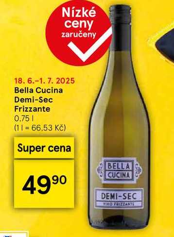 Bella Cucina Demi-Sec Frizzante, 0.75 l