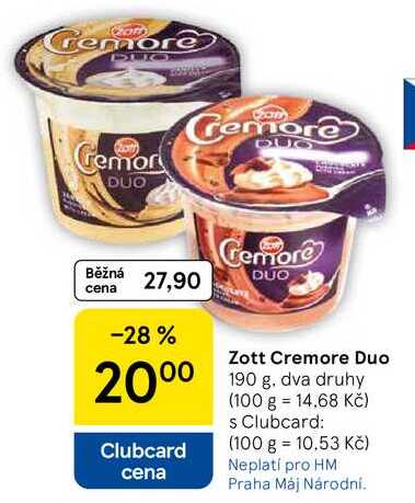 Zott Cremore Duo, 190 g