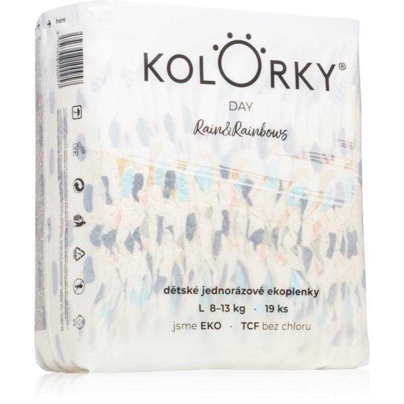 Kolorky Day Rain&Rainbow jednorázové EKO pleny velikost L 8-13 Kg 19 ks