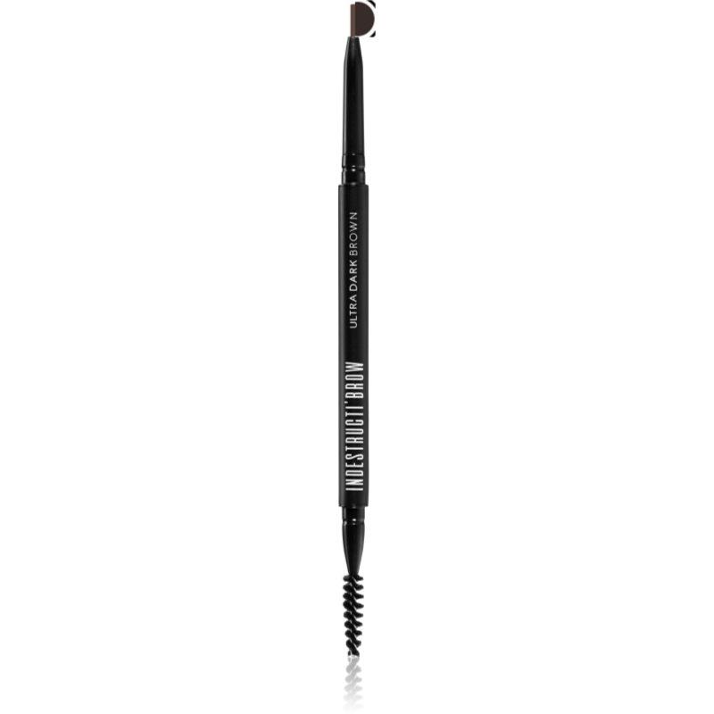 BPerfect Indestructi'Brow dlouhotrvající tužka na obočí s kartáčkem odstín Ultra Dark Brown 10 g