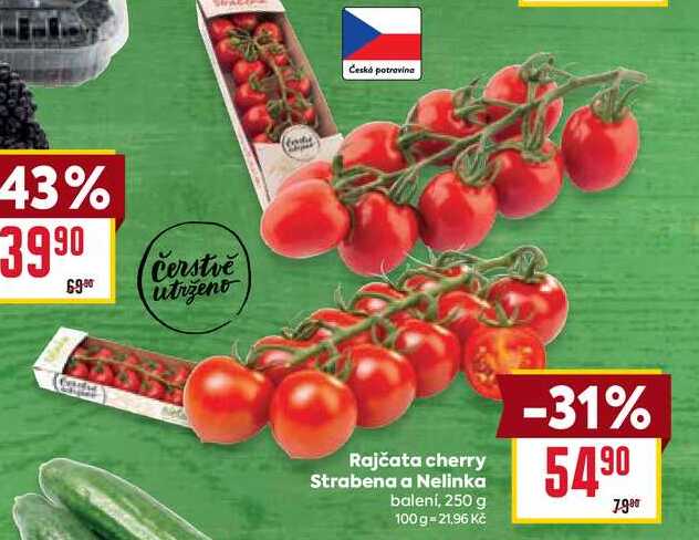 Rajčata cherry Strabena a Nelinka balení, 250 g 