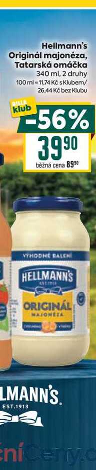 Hellmann's Originál majonéza, Tatarská omáčka 340 ml