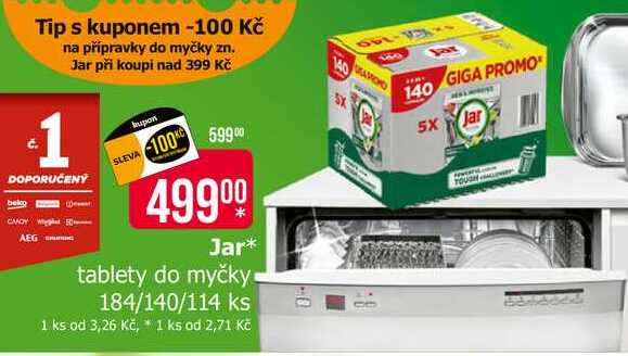 Jar tablety do myčky 140ks 