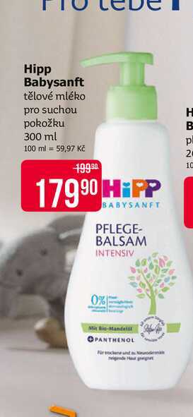 Hipp Babysanft tělové mléko pro suchou pokožku 300 ml 