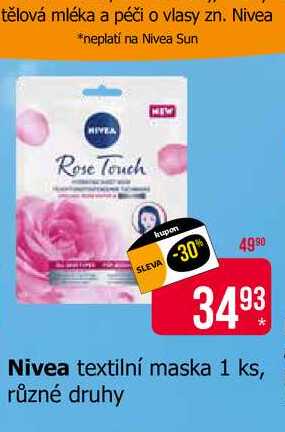 Nivea textilní maska 1 ks, různé druhy 