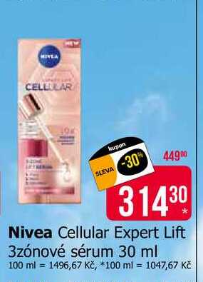 Nivea Cellular Expert Lift 3zónové sérum 30 ml 
