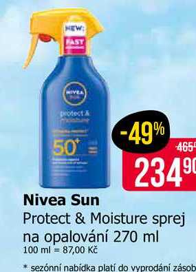 Nivea Sun Protect & Moisture sprej na opalování 270 ml 