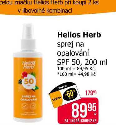 Helios Herb sprej na opalování SPF 50, 200 ml 